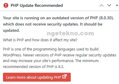 Cara Update Versi PHP di Wordpress Dengan Mudah