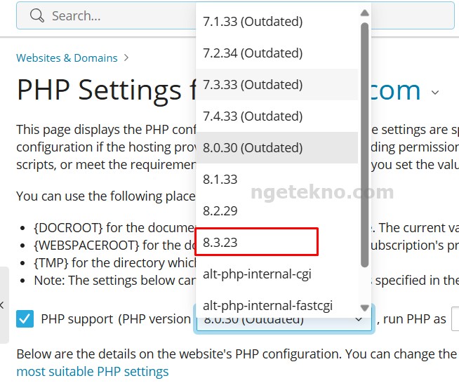 Cara Update Versi PHP di WordPress