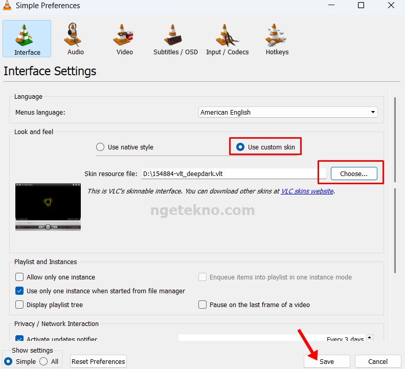Cara Mengganti Skin atau Tema VLC Media Player