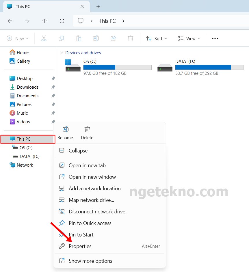 Cek RAM Lewat Properties di My Computer