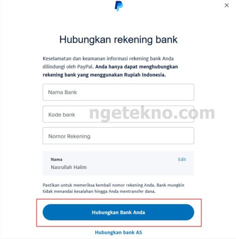 Cara Menambahkan Rekening Bank Lokal di Paypal 2025